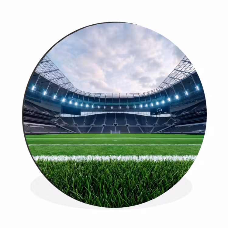Wandcirkel - Aluminium - Voetbal - Stadion - Sport - Groen — 1