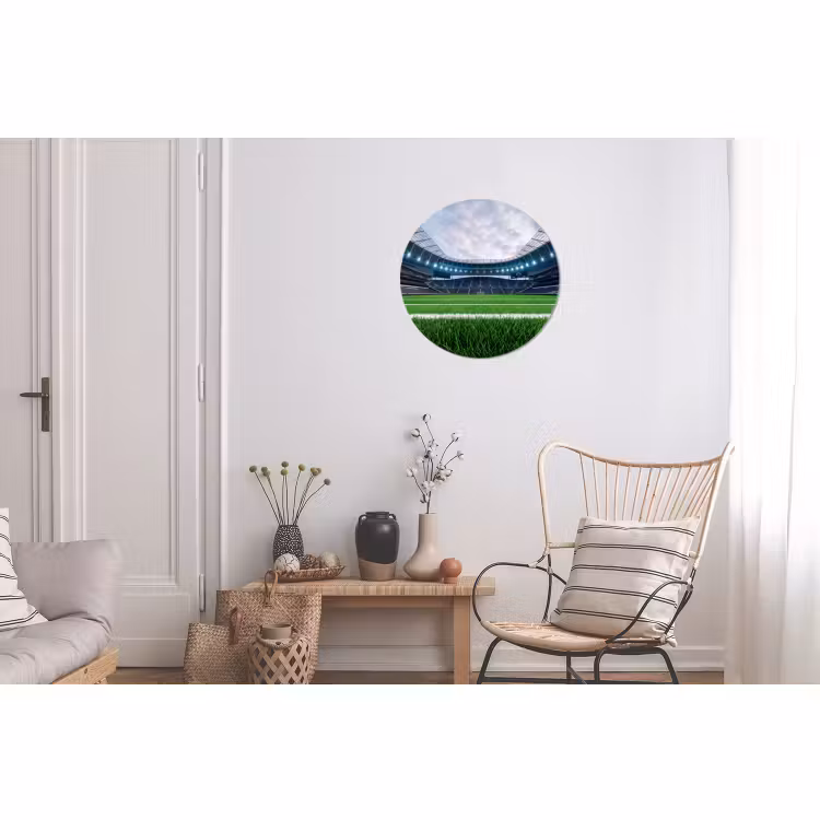 Wandcirkel - Aluminium - Voetbal - Stadion - Sport - Groen — 2