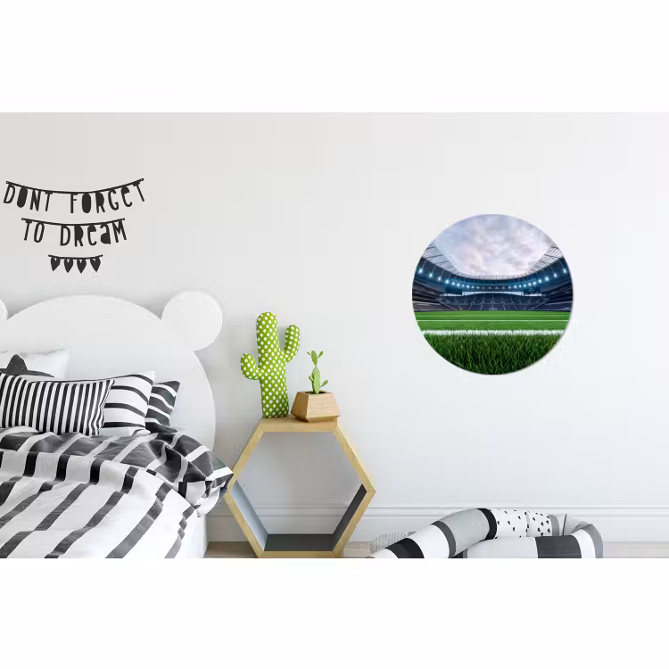 Wandcirkel - Aluminium - Voetbal - Stadion - Sport - Groen — 5