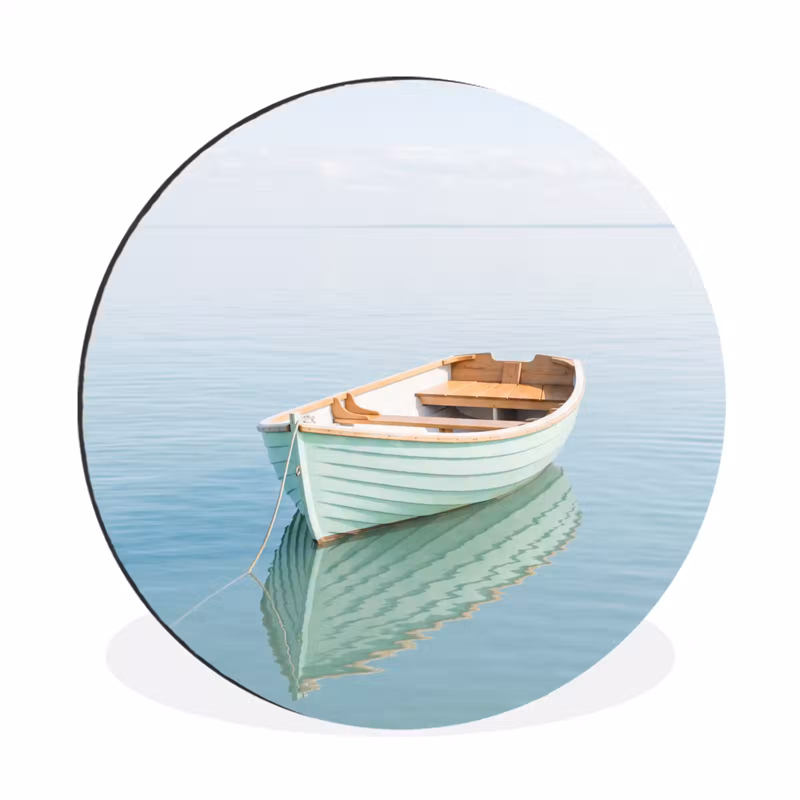 Wandcirkel - Aluminium - Minimalistisch - Boot - Zee — 1