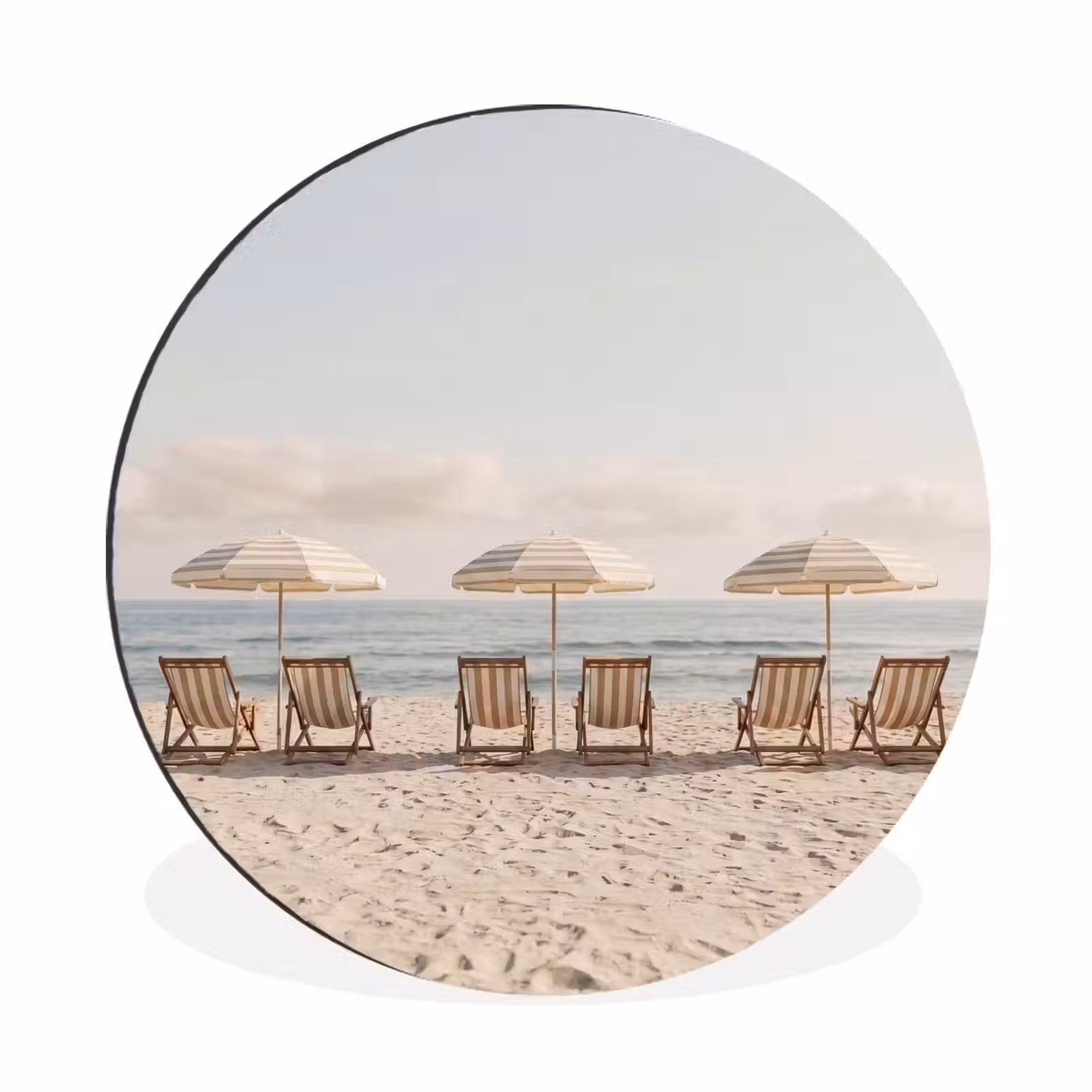 Wandcirkel - Aluminium - Strand - Stoelen - Parasol — 1