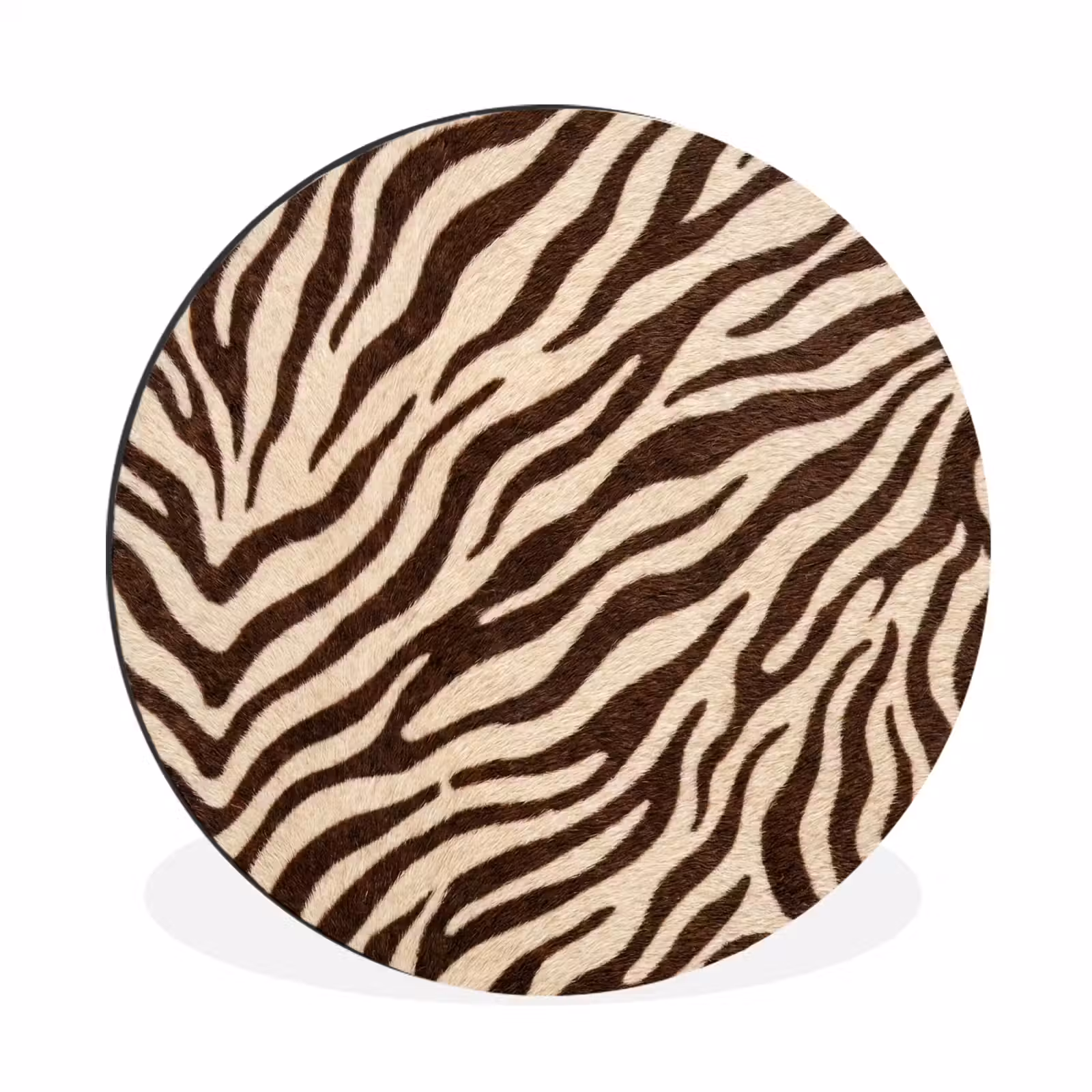 Wandcirkel - Aluminium - Zebra - Strepen - Bruin — 1