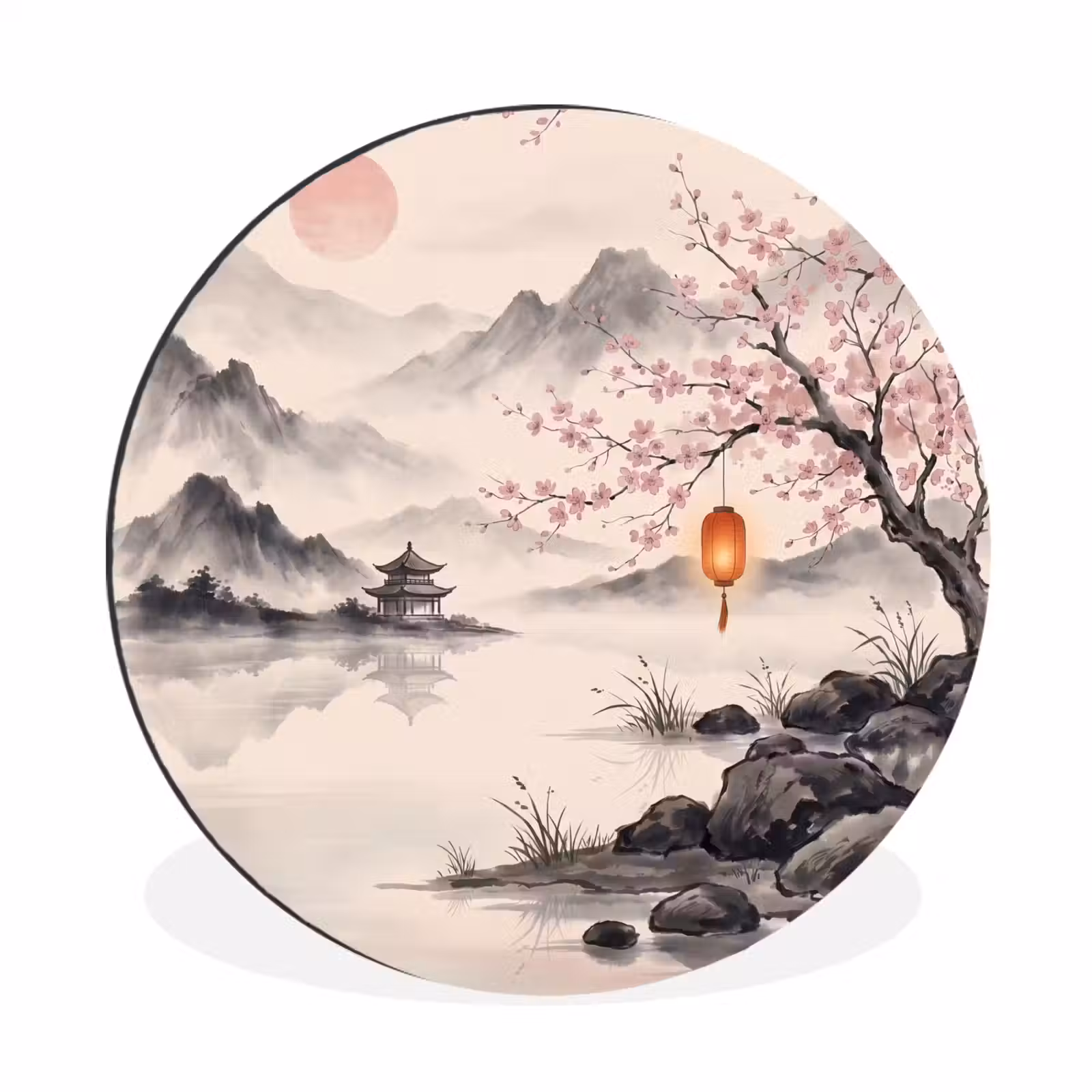 Wandcirkel - Aluminium - Zon - Japans - Traditioneel — 1