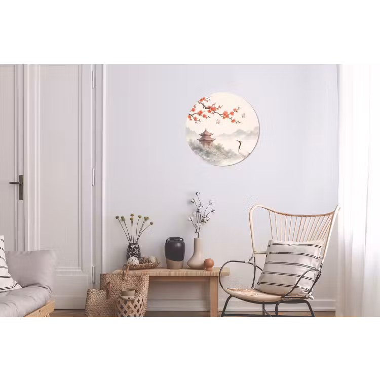 Wandcirkel - Aluminium - Kraanvogel - Azië - Klassiek — 2
