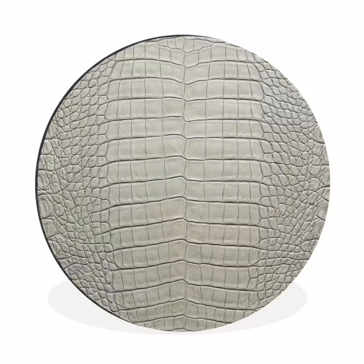 Wandcirkel - Aluminium - Krokodillenleer - Schubben - Groen — 1