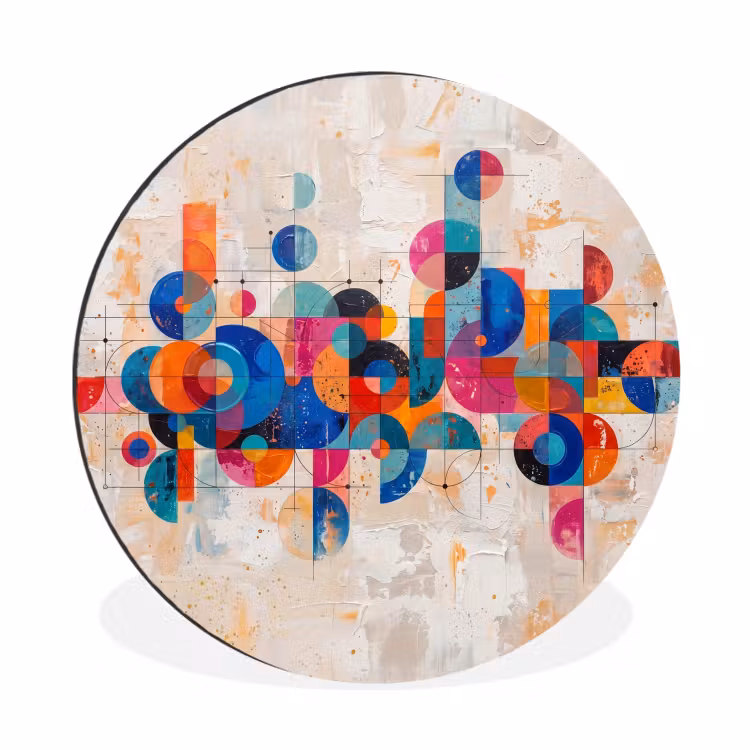 Wandcirkel - Aluminium - Kunst - Geometrisch - Abstract - Kleurrijk — 1
