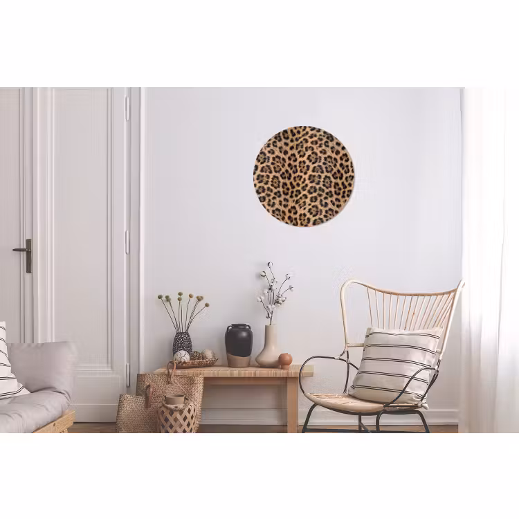 Wandcirkel - Aluminium - Luipaard - Vacht - Klassiek - Bruin — 2
