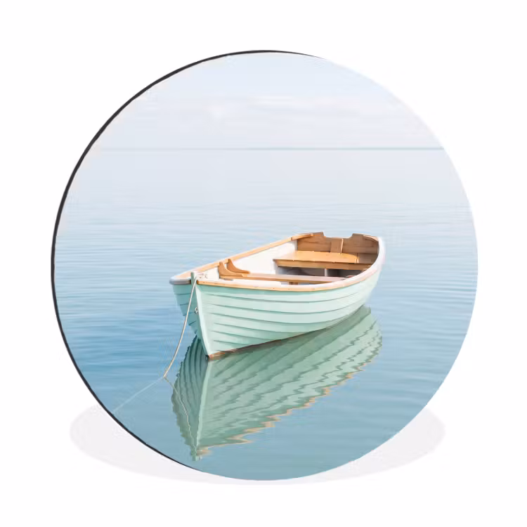 Wandcirkel - Aluminium - Minimalistisch - Boot - Zee — 1
