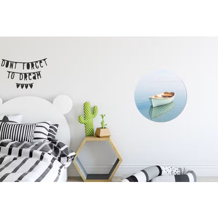 Wandcirkel - Aluminium - Minimalistisch - Boot - Zee — 5