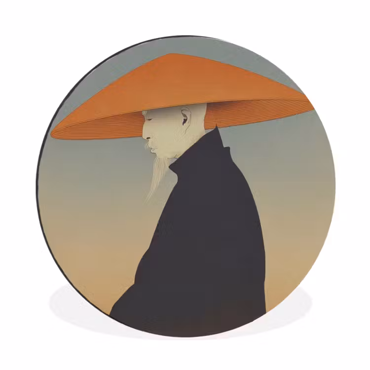 Wandcirkel - Aluminium - Minimalistisch - Silhouet - Oranje — 1