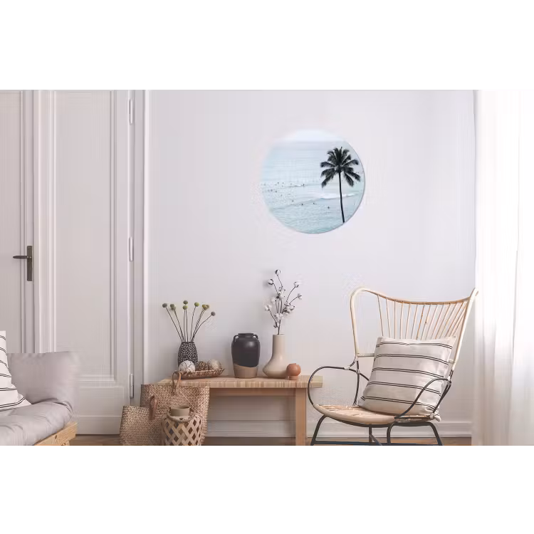 Wandcirkel - Aluminium - Oceaan - Palmbomen - Surfers — 2