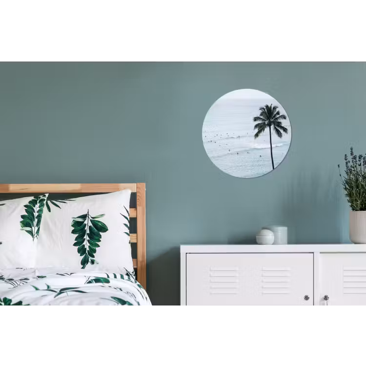 Wandcirkel - Aluminium - Oceaan - Palmbomen - Surfers — 4