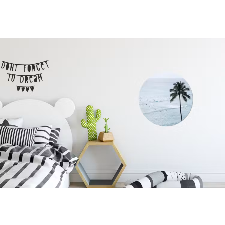 Wandcirkel - Aluminium - Oceaan - Palmbomen - Surfers — 5