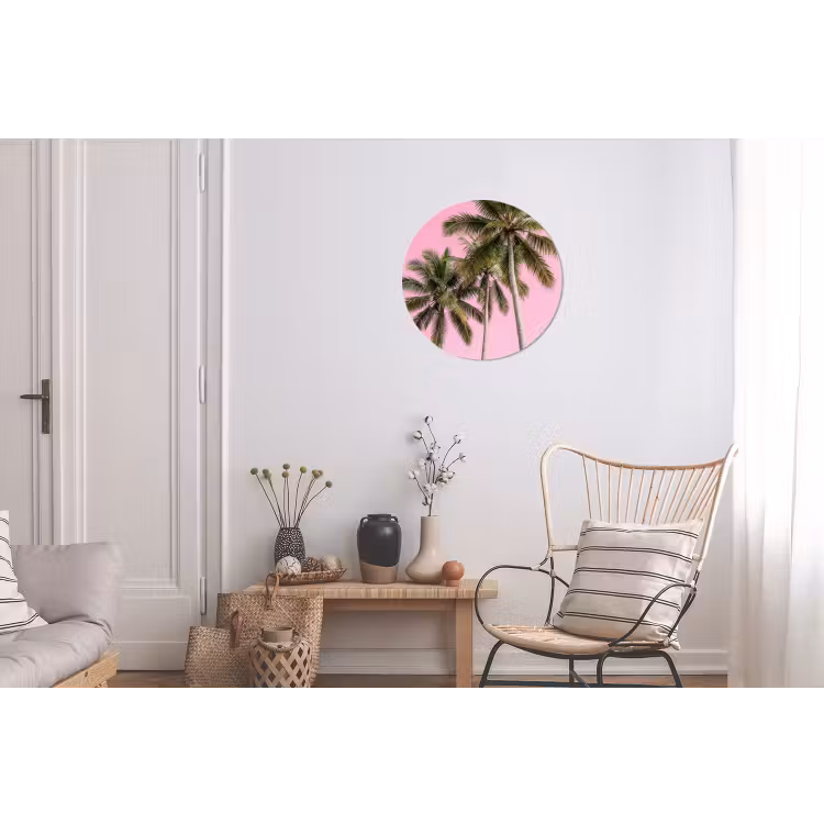 Wandcirkel - Aluminium - Palmboom - Tropisch - Pink — 2