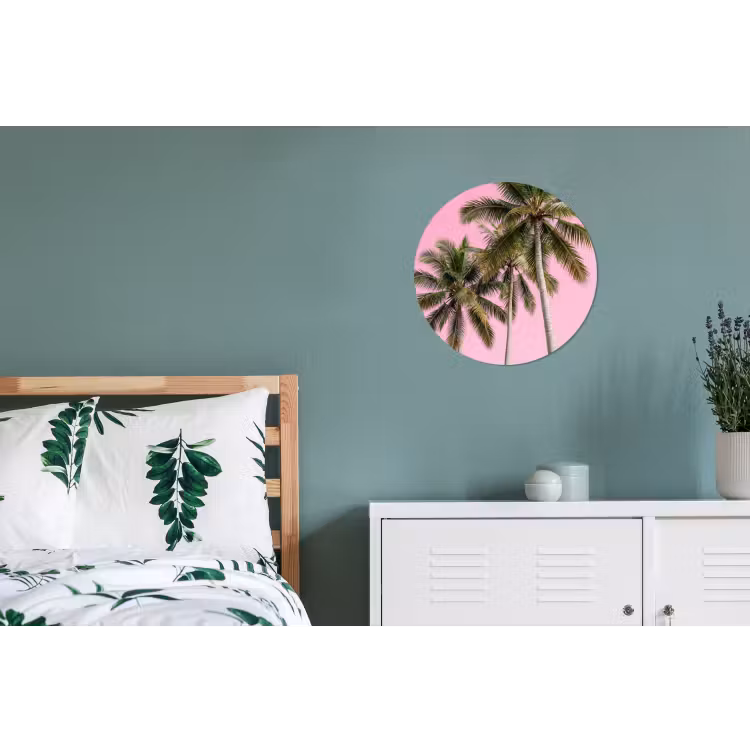 Wandcirkel - Aluminium - Palmboom - Tropisch - Pink — 4