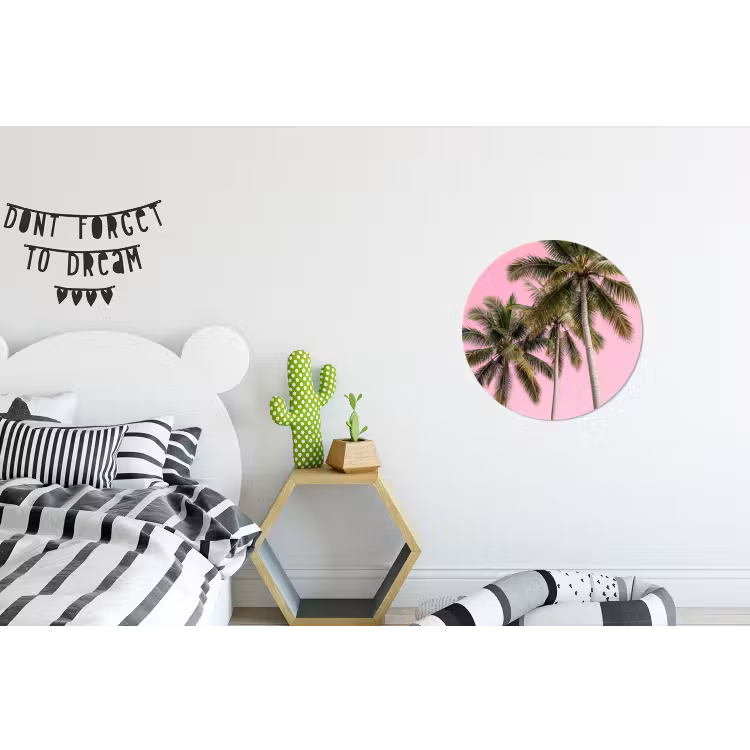 Wandcirkel - Aluminium - Palmboom - Tropisch - Pink — 5