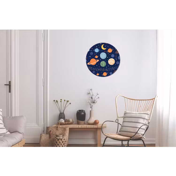Wandcirkel - Aluminium - Ruimte - Planeten - Kleurrijk — 2