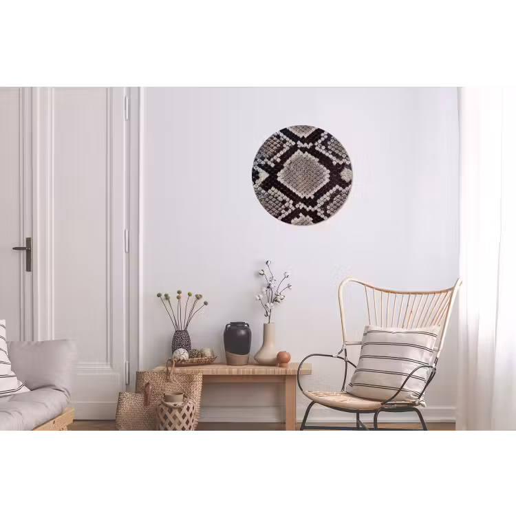Wandcirkel - Aluminium - Slangenleer - Patroon - Beige — 2