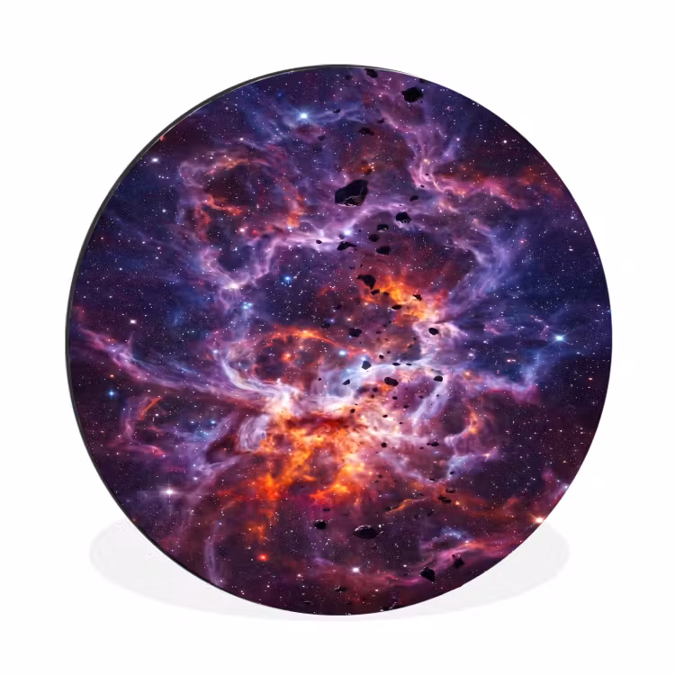 Wandcirkel - Aluminium - Space - Stars - Abstract - Colorful — 1