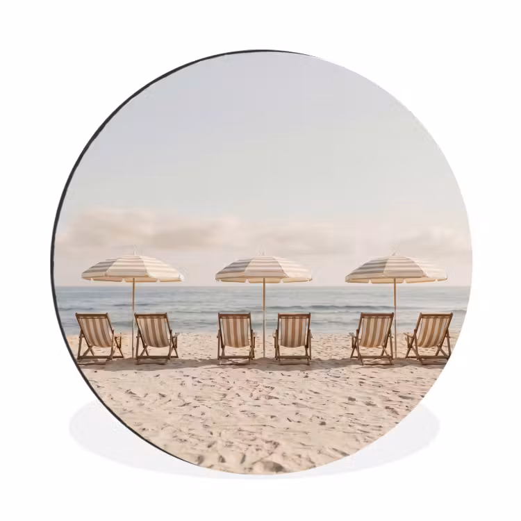 Wandcirkel - Aluminium - Strand - Stoelen - Parasol — 1