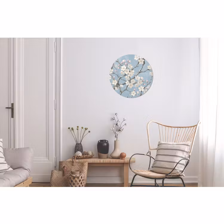 Wandcirkel - Aluminium - Takken - Kersenbloesem - Blauw — 2