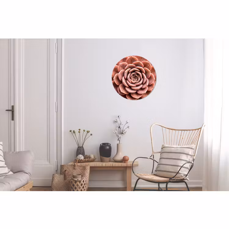 Wandcirkel - Aluminium - Vetplant - Organisch - Roze — 2
