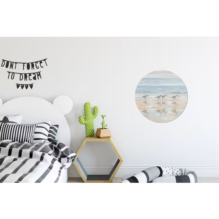 Wandcirkel - Aluminium - Vogels - Strand - Zee — 5