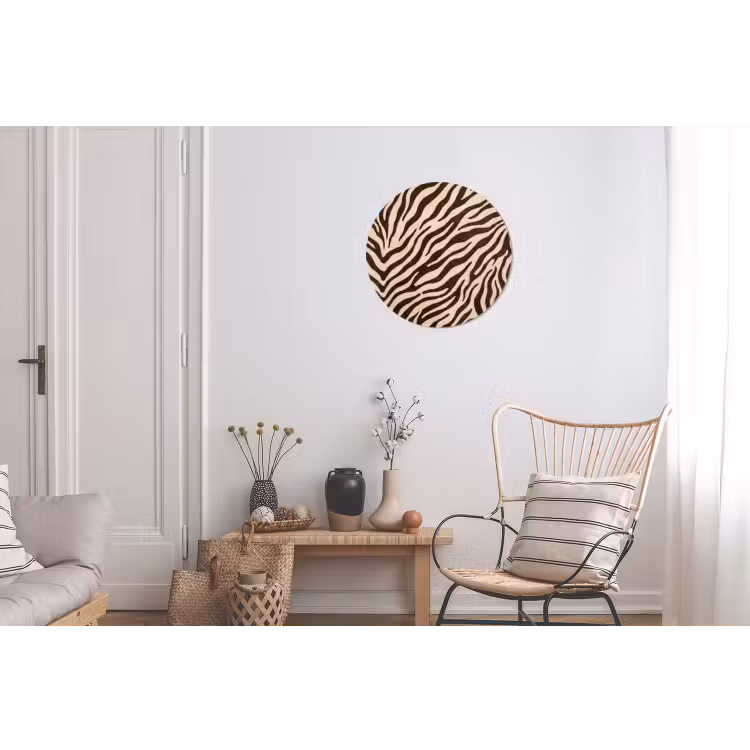 Wandcirkel - Aluminium - Zebra - Strepen - Bruin — 2