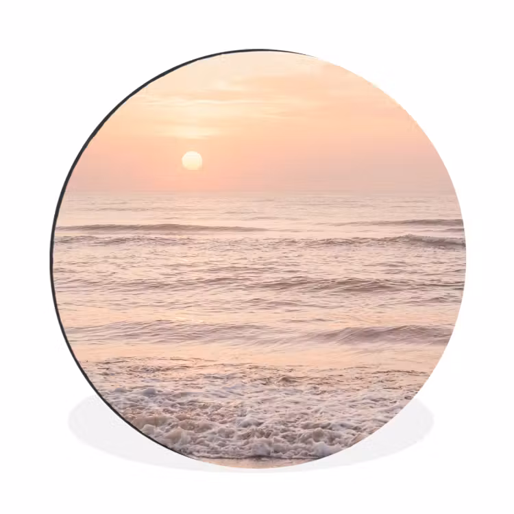 Wandcirkel - Aluminium - Zon - Strand - Roze — 1