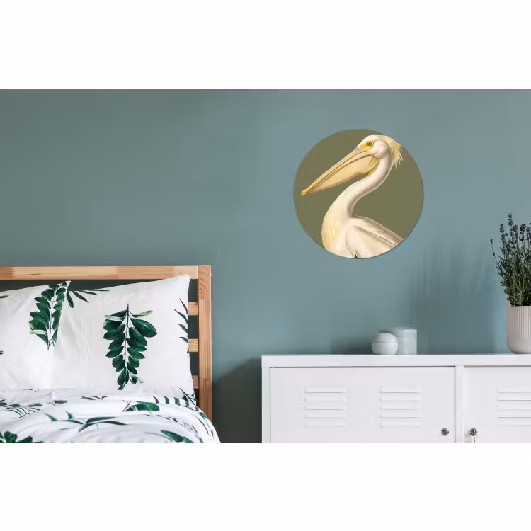 Wandcirkel - Aluminium - Pelikaan - Wit - Vogel - Klassiek - Natuur — 4