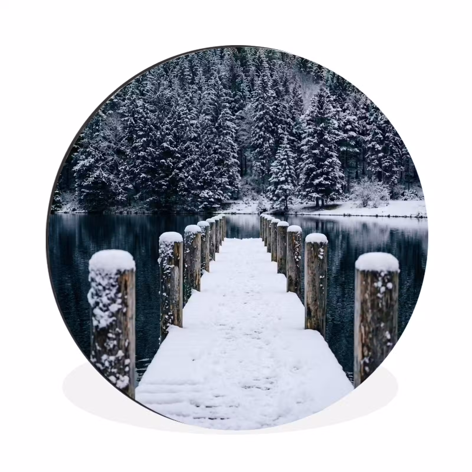 Wandcirkel - Aluminium - Steiger - Meer - Sneeuw - Bergen - Rustgevend — 1