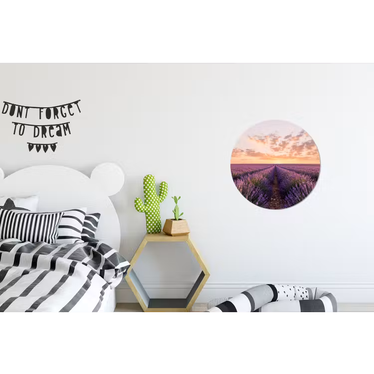 Wandcirkel - Aluminium - Landschap - Lavendelveld - Paars — 5