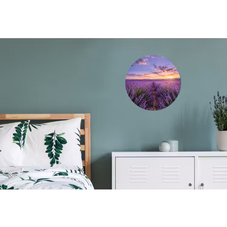 Wandcirkel - Aluminium - Lavendel - Veld - Natuur - Paars — 4