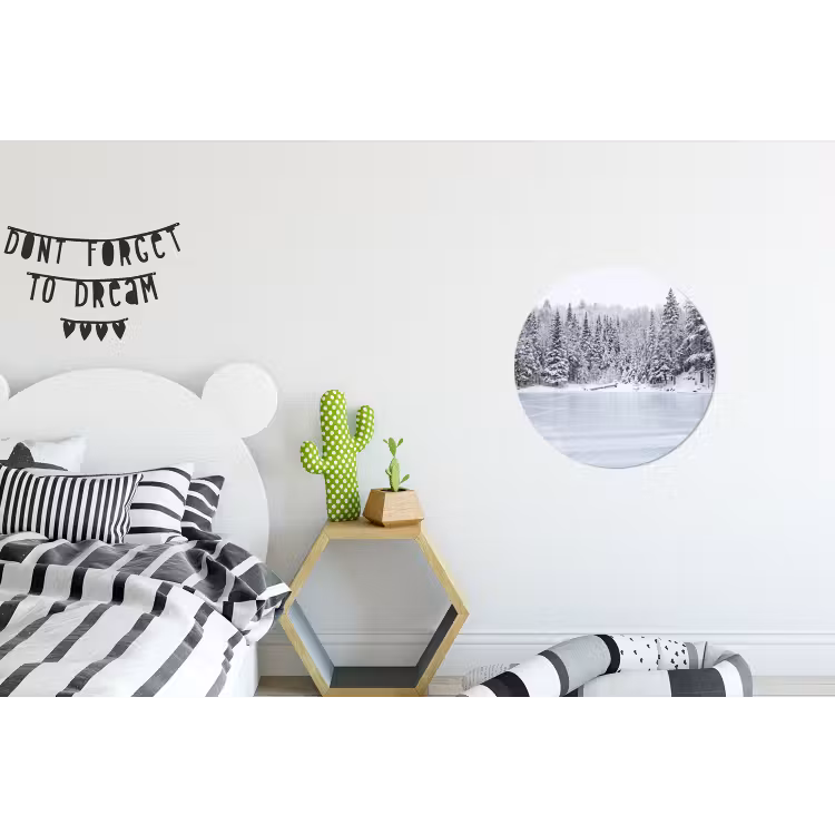 Wandcirkel - Aluminium - Meer - Dennen - IJs - Winter - Rustgevend — 5