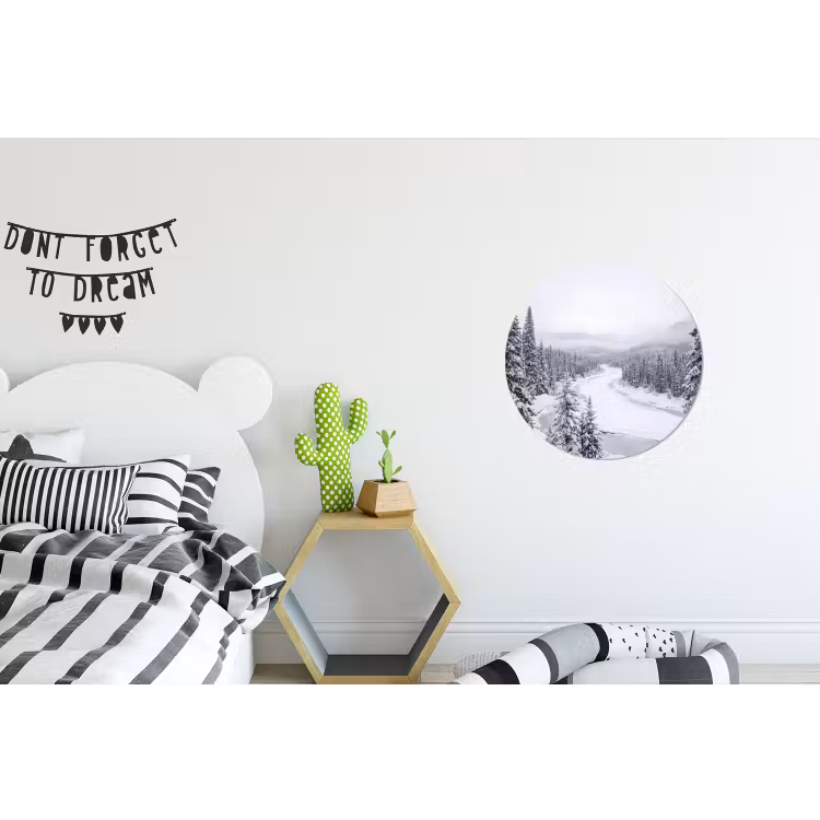 Wandcirkel - Aluminium - Rivier - Bevroren - Landschap - Winter — 5