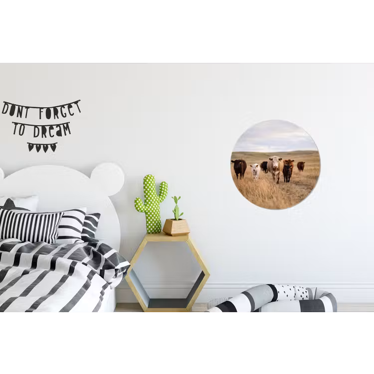 Wandcirkel - Aluminium - Runderen - Kudde - Landschap - Weide - Rustig — 5
