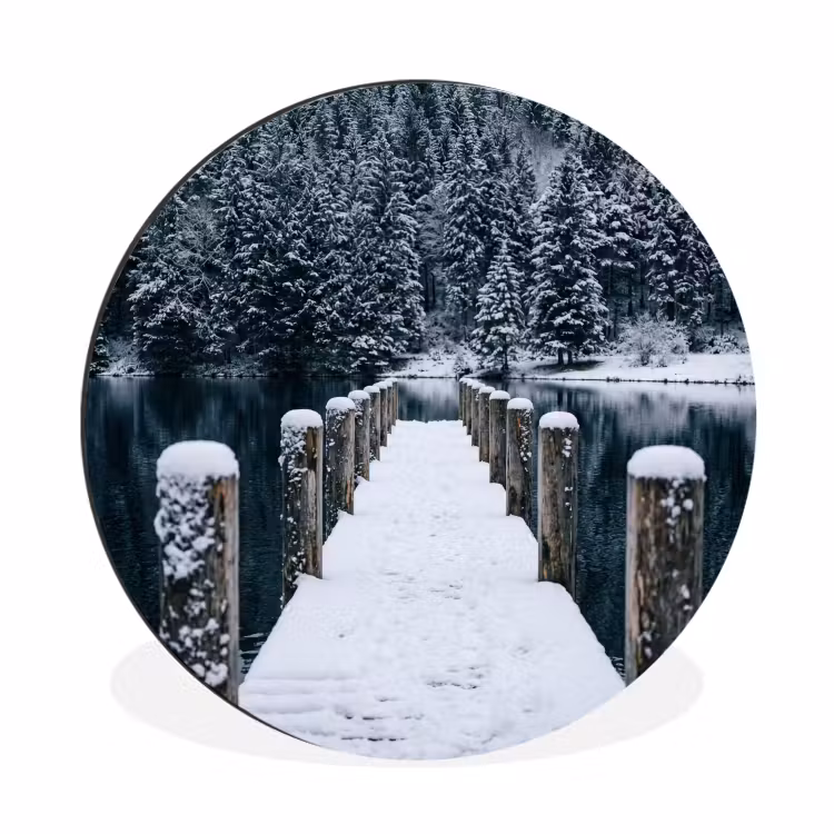 Wandcirkel - Aluminium - Steiger - Meer - Sneeuw - Bergen - Rustgevend — 1