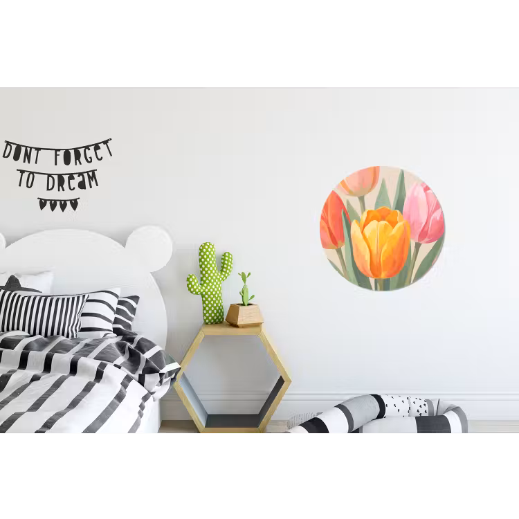 Wandcirkel - Aluminium - Tulpen - Abstract - Kleurrijk — 5