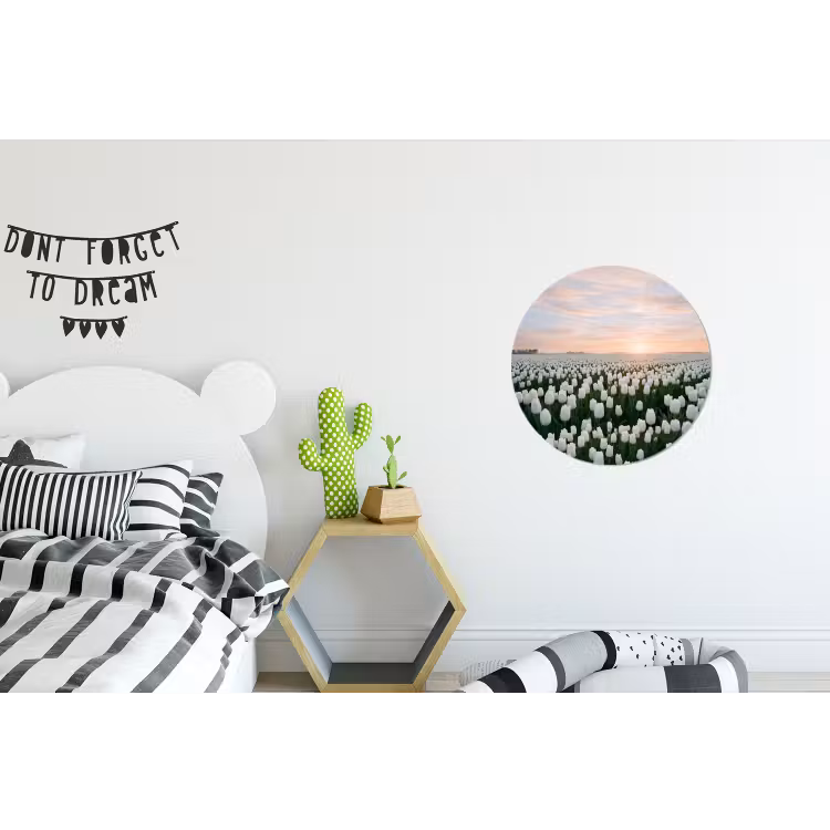 Wandcirkel - Aluminium - Tulpen - Landschap - Wit — 5
