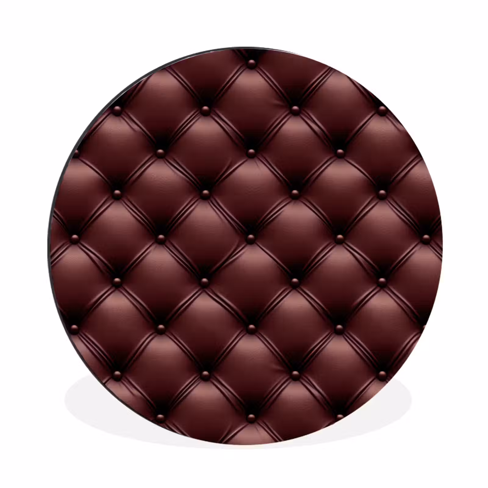 Wandcirkel - Aluminium - Leer - Patroon - Bordeaux — 1