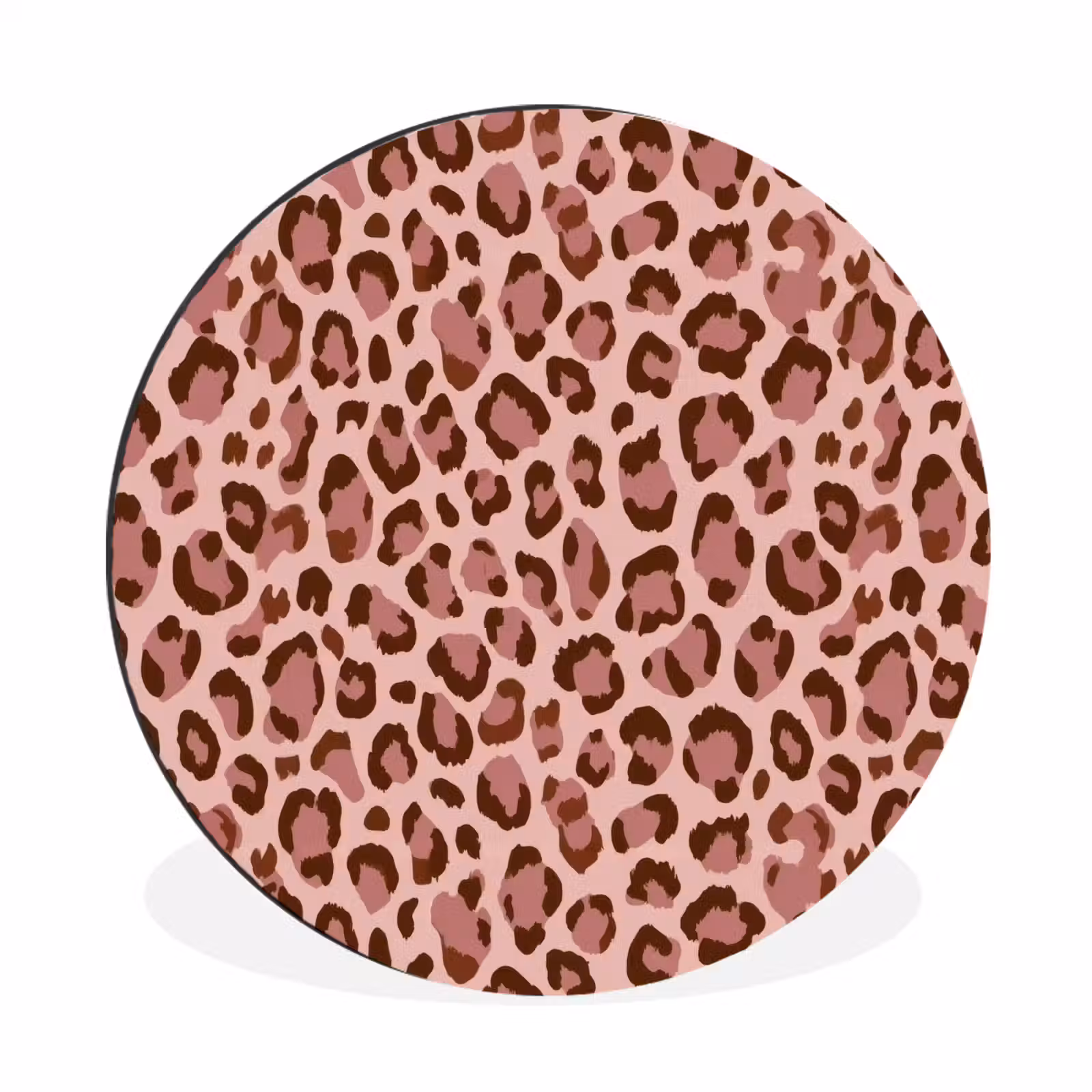 Wandcirkel - Aluminium - Luipaard - Patroon - Roze — 1
