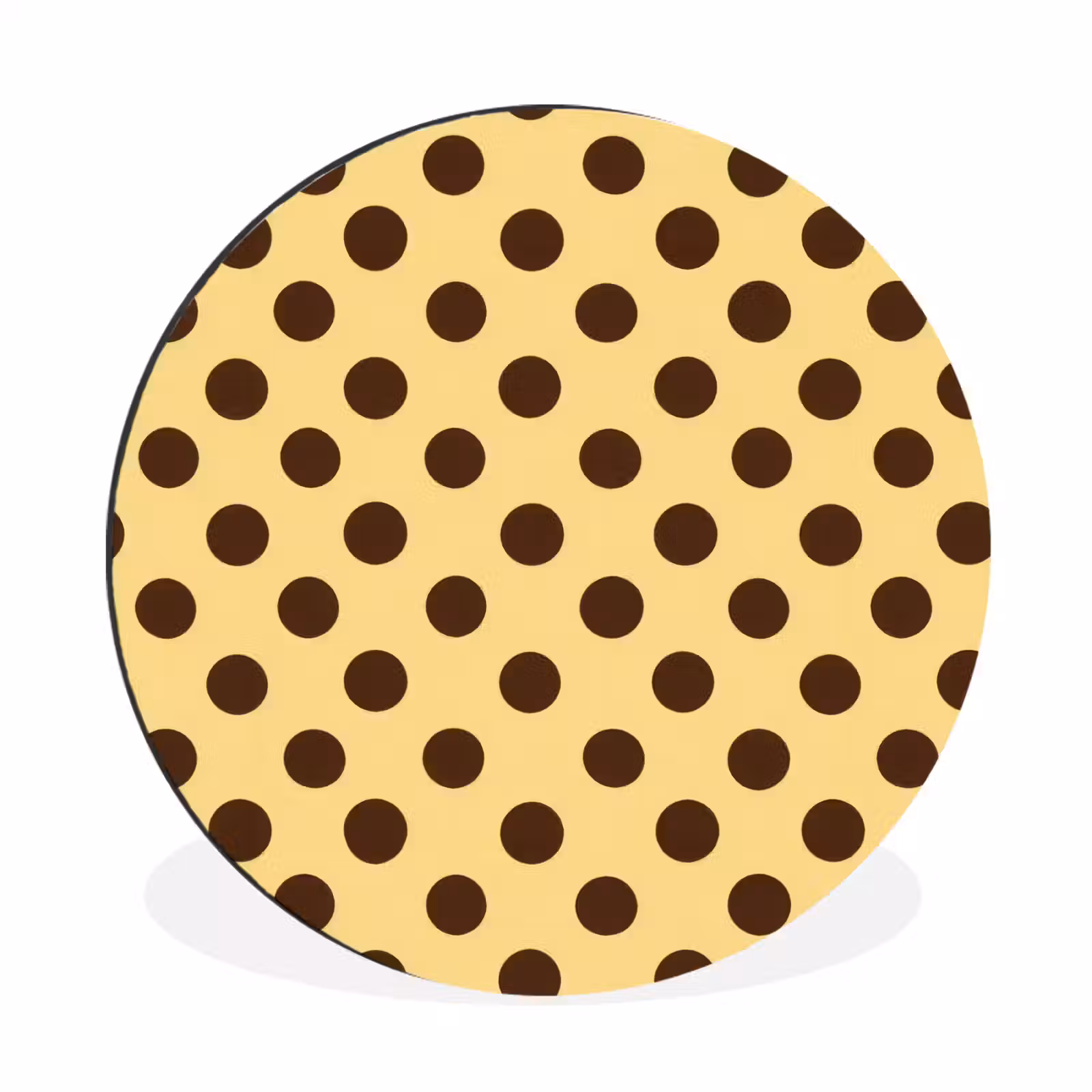 Wandcirkel - Aluminium - Polka Dot - Stippen - Retro - Geel - Bruin — 1
