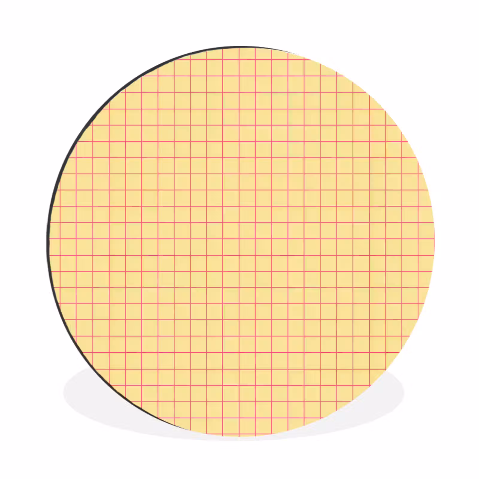 Wandcirkel - Aluminium - Ruitjes - Grid - Minimalistisch - Geel - Roze — 1