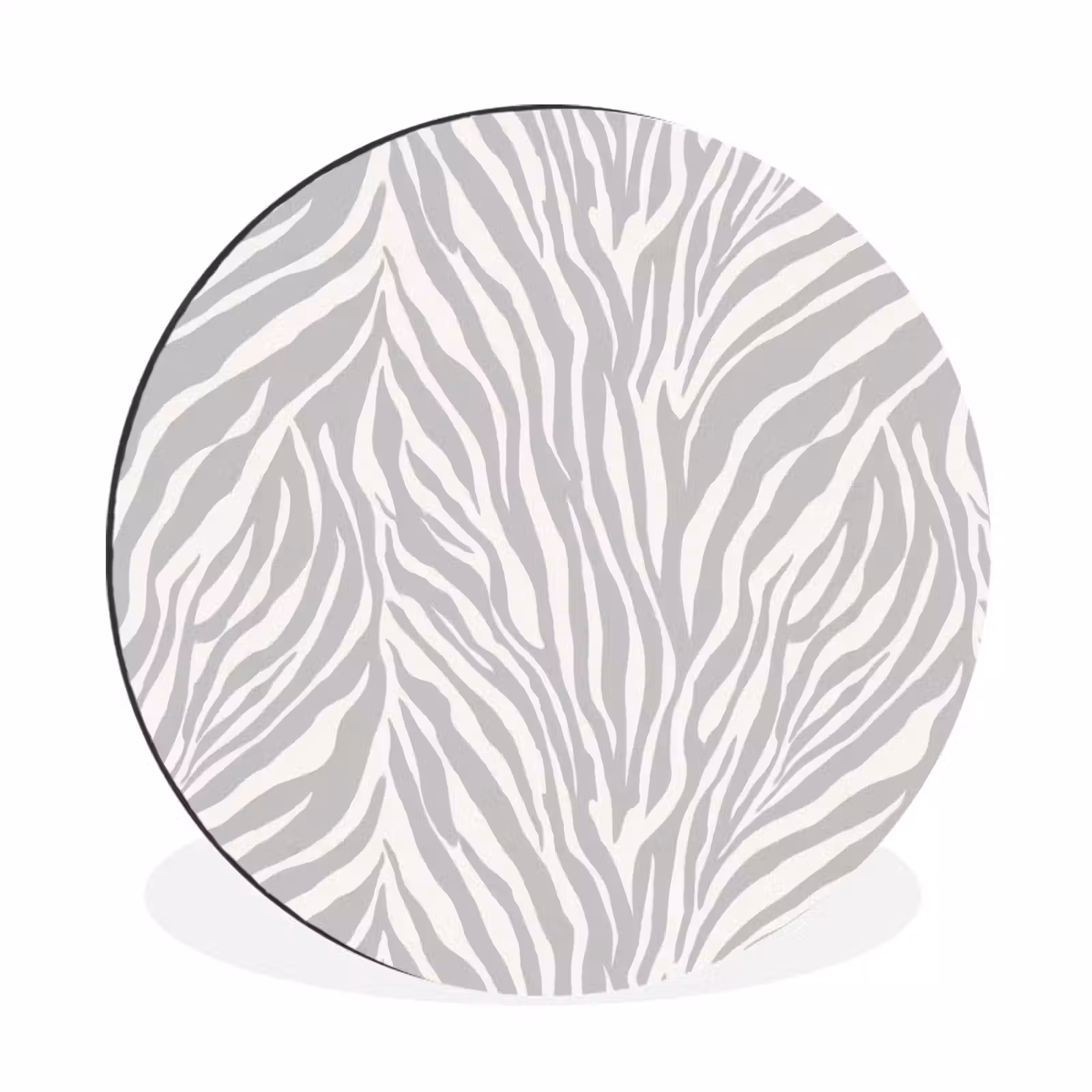 Wandcirkel - Aluminium - Zebra - Motief - Grijs — 1