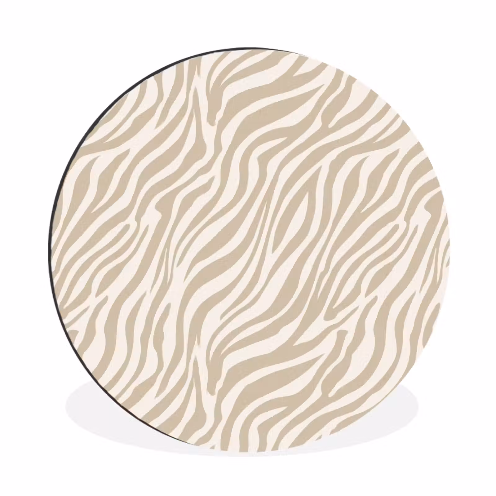 Wandcirkel - Aluminium - Zebra - Patroon - Beige — 1