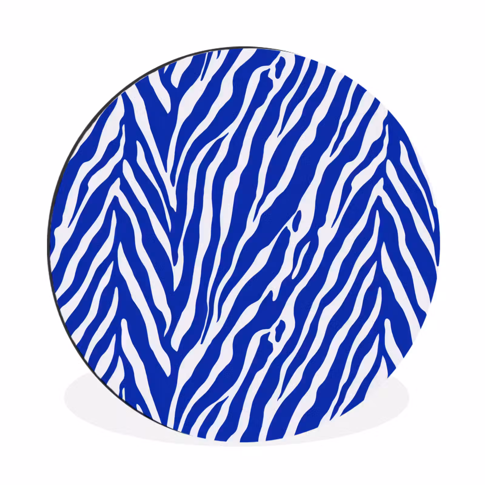 Wandcirkel - Aluminium - Zebra - Patroon - Kobalt - Blauw — 1