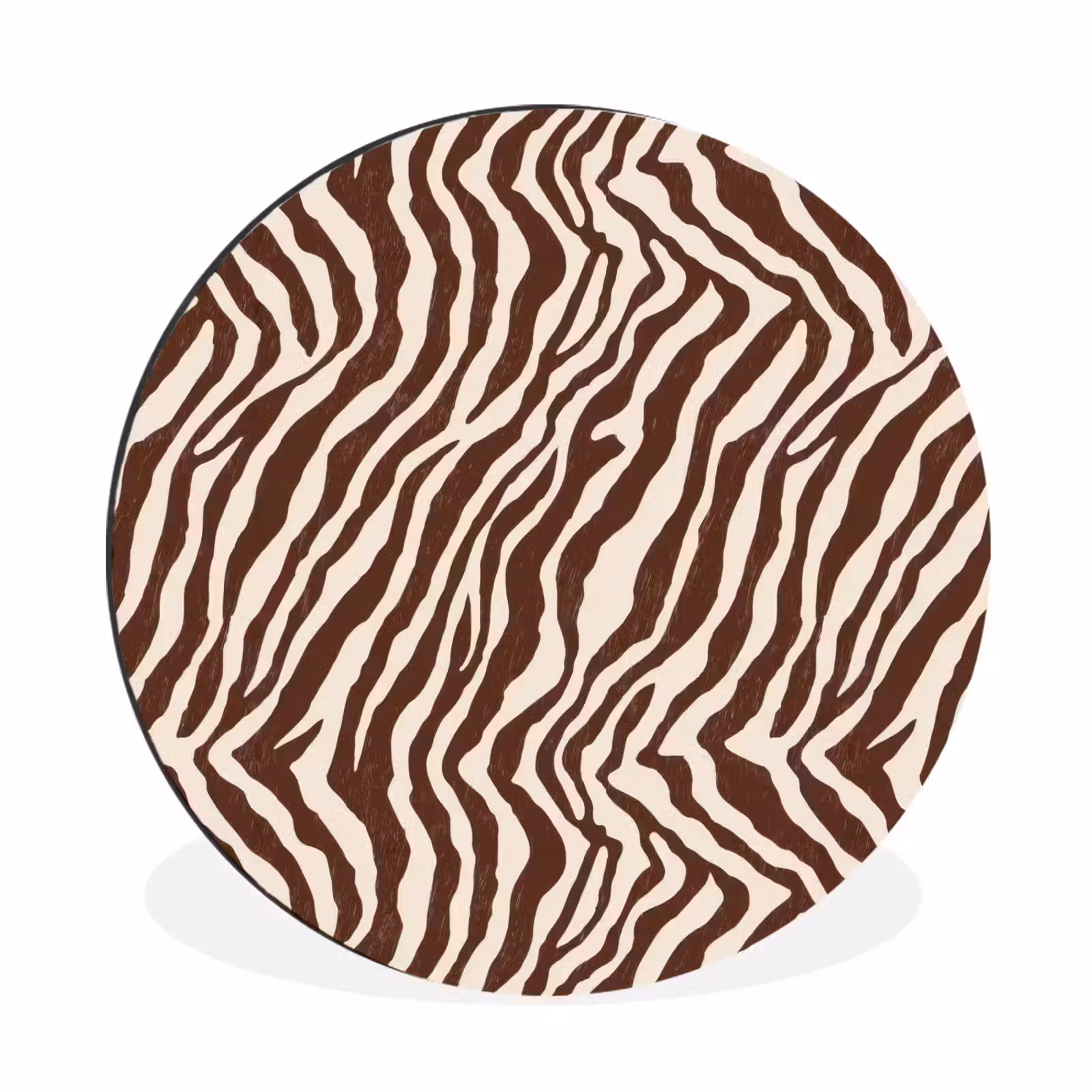 Wandcirkel - Aluminium - Zebra - Patroon - Zwart - Wit — 1