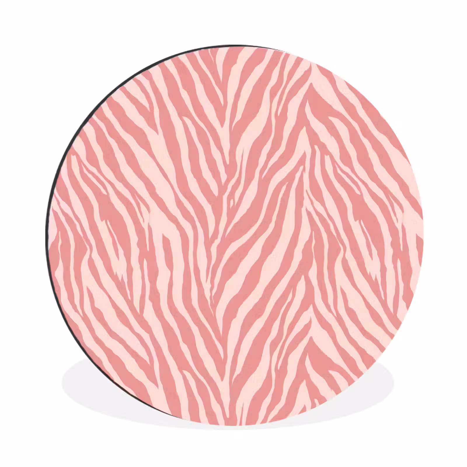 Wandcirkel - Aluminium - Zebra - Print - Roze — 1