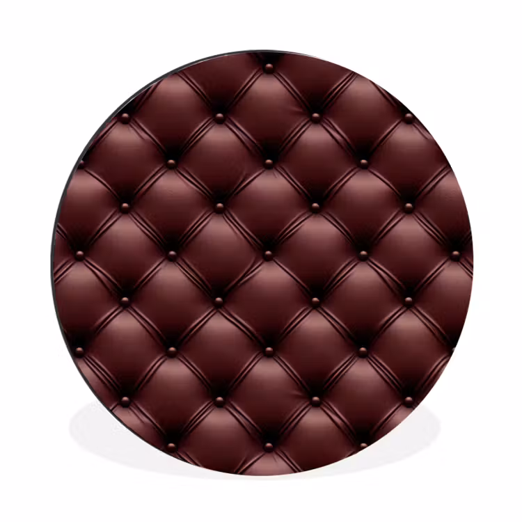 Wandcirkel - Aluminium - Leer - Patroon - Bordeaux — 1