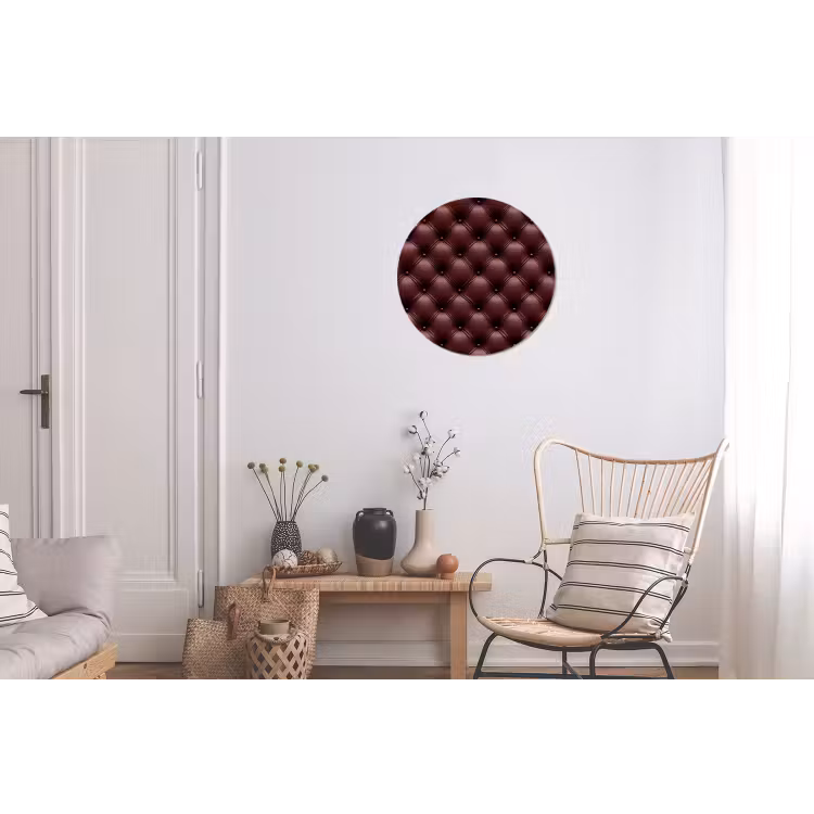 Wandcirkel - Aluminium - Leer - Patroon - Bordeaux — 2
